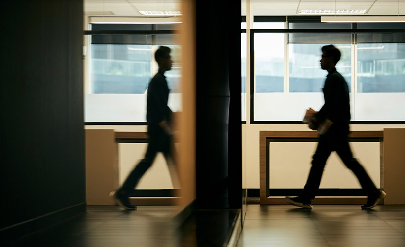Man walking in an office