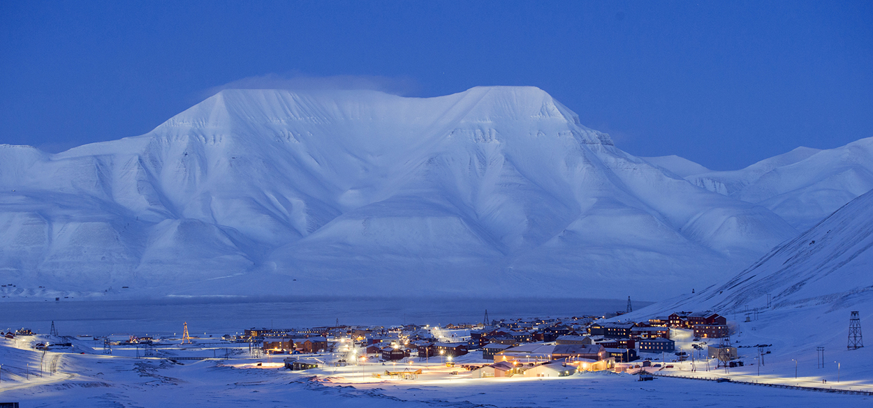 Svalbard surrounded by mountains