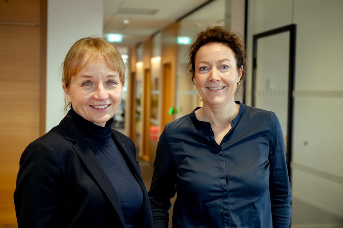 Jannicke Hilland, Chair of the Board of Skygard and Executive Vice President for Infrastructure at Telenor, together with Skygard’s newly announced CEO, Elise Lindeberg
