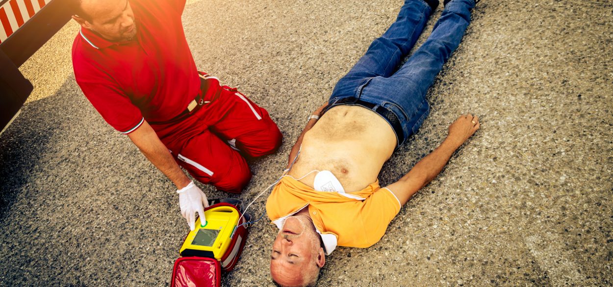 Stock image of a person receiving help during heart failure