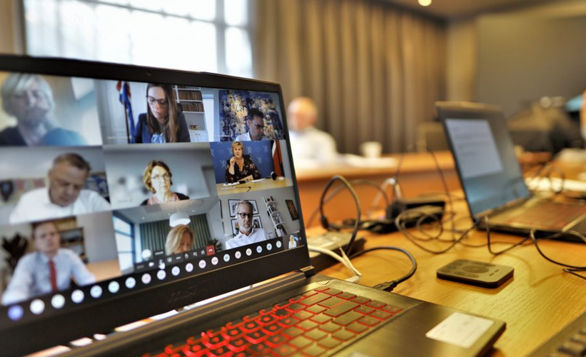 Picture of a computer screen displaying the online meeting