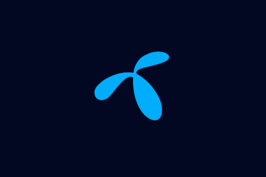 Telenor symbol on dark blue background