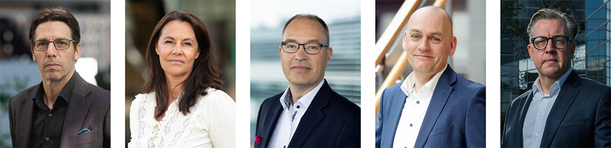 Jon Omund Revhaug, Acting EVP and Head of Telenor Nordics, Birgitte Engebretsen CEO, Telenor Norway, Jussi Tolvanen CEO, DNA Oyj, Bjørn Ivar Moen CEO, Telenor Sweden, Lars Thomsen CEO, Telenor Denmark